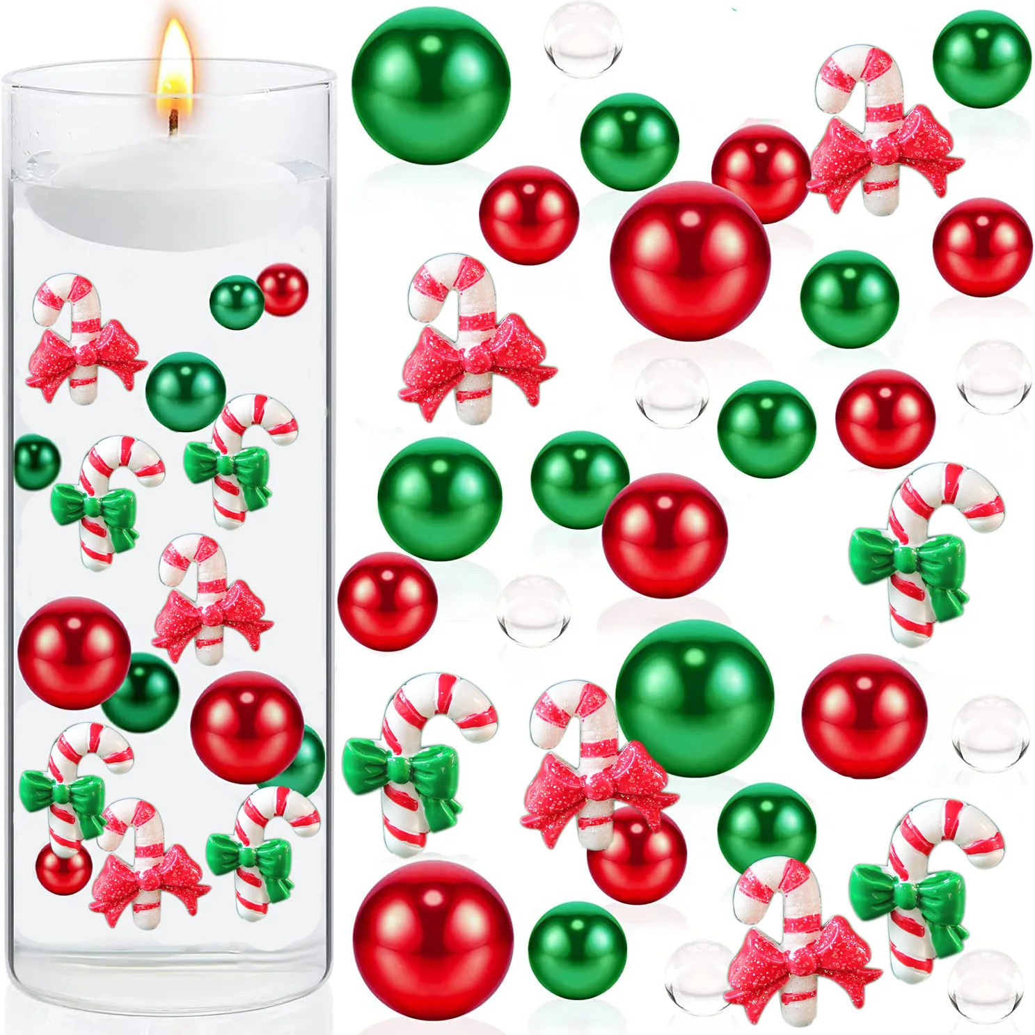 

Рождественский наполнитель для ВАЗ, украшение стола и аксессуары, плавающие свечи, центральный элемент для рождественского стола, столовые принадлежности