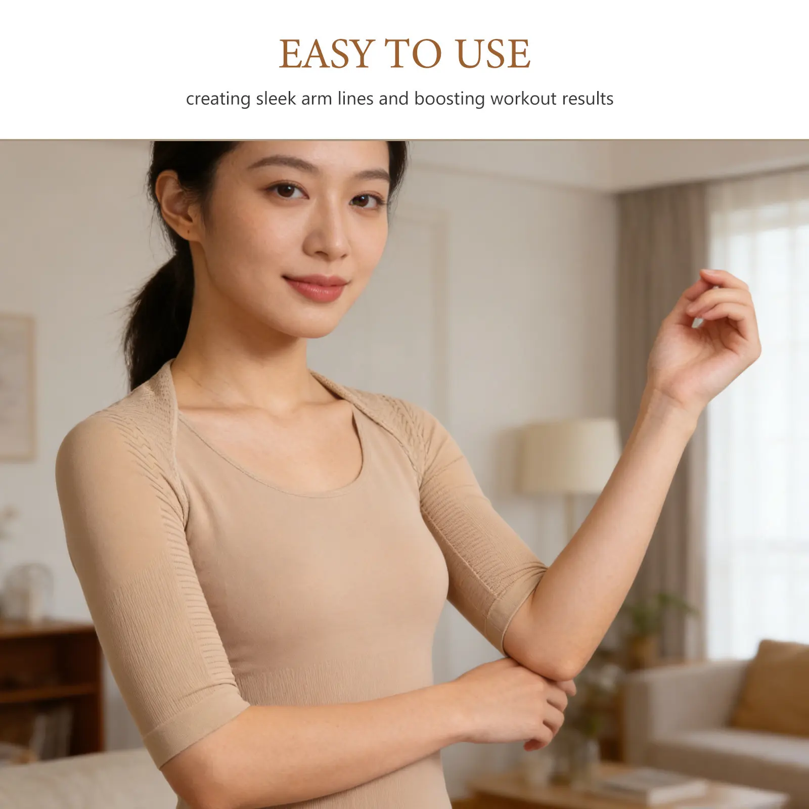 어퍼암 쉐이퍼 슬리브 여성용 탄력 압박 통기성 팔 슬리브 쉐이프웨어 어깨 지지 랩 피트니스 요가 러닝