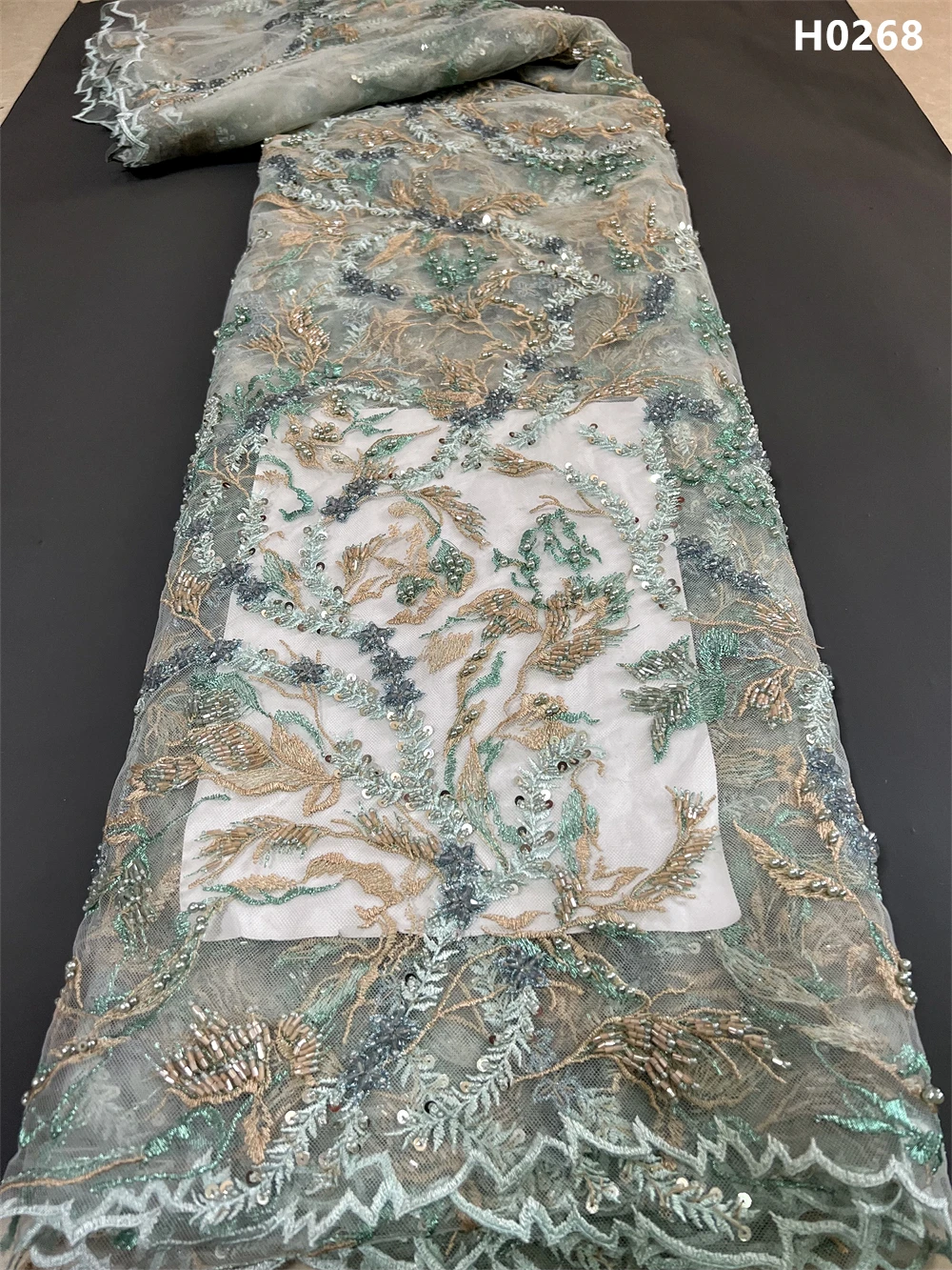 

African Nigerian Tulle Lace Fabric 2023 High Quality Latest With Sewing Guipure Embroidery Dresses Beads Stone Sequins 5yards