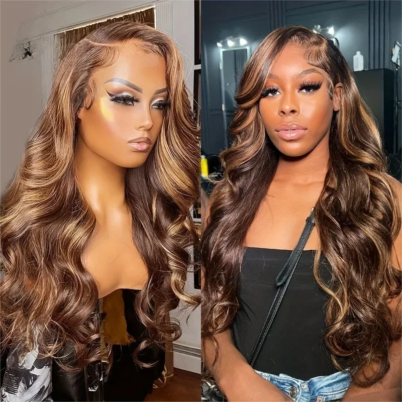 Body Wave P427 Honey Blonde Highlight Wig Human Hair 13x4 Lace Front Human Hair Wigs Lace Frontal Wig For Black Women Wigs