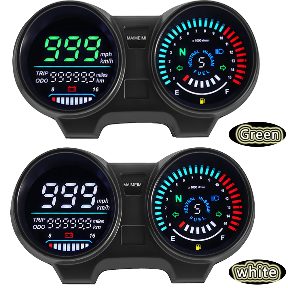 Waterproof Motorcycle Speedometer Moto Dashboard Digital Tachometer with Turn Signal Lights Fuel Gauge for Brazil TITAN 150