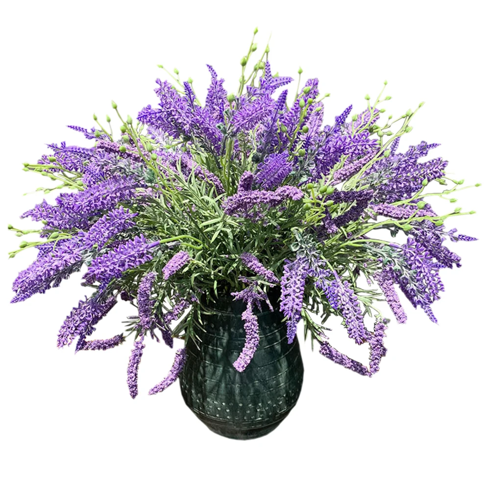 

3PCS Simulation Lavender Plastic Artificial Flowers Fake Plants Ornament Wedding Home Decoration Christmas Party Table Decor