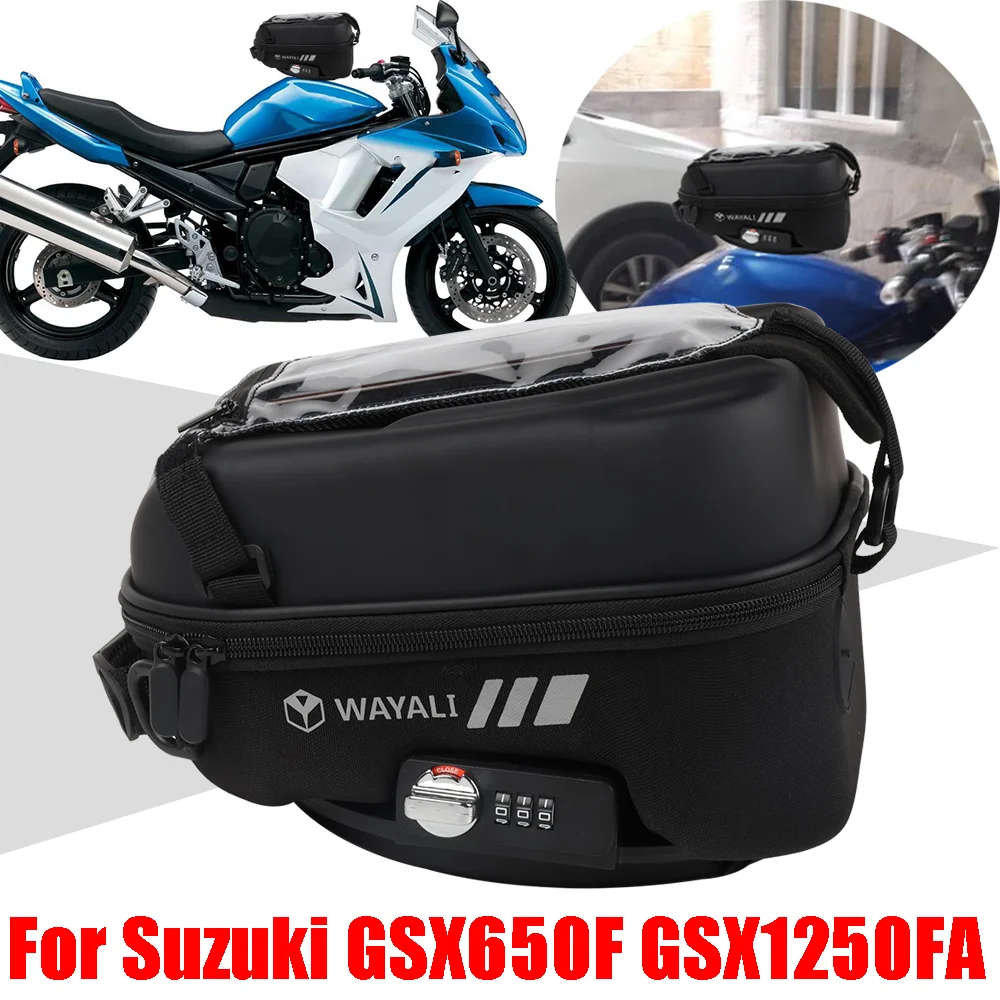 

For SUZUKI GSX650F GSX1250FA GSX650 F GSX 650 F 650F 1250 FA 1250FA Accessories Tank Bag Luggage Tanklock Storage Bags Phone Bag