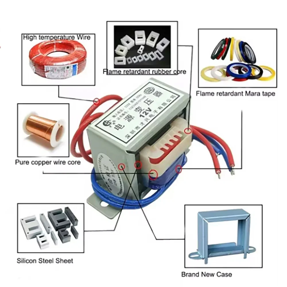 40W 50W 60W 80W 전원 변압기 입력 AC 220V 50HZ 출력 AC 6V 9V 12V 15V 18V 24V 30V 36V 110V 220V 단상 V 2선