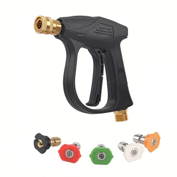 2175 PSI High Pressure Washer Gun Blue/Black Short Handle  - M22-14 Thread Optional 1/4" Quick Connect Nozzle For cleaning Car