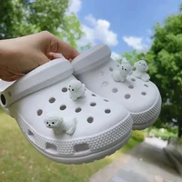 3D Cute Mini Puppy Shoe Decoration Set Detachable Diy Bichon Frise Dog Figurines Accessory, Used For Clogs, Holiday Party Gifts 2