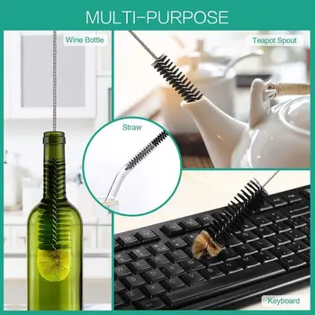 Suspensible Sanitary Cleaning Brush Long Handle Multi-function Nylon Milk Bottle Brush Cup Scrubber Cleaning Tool Glass Cleaner