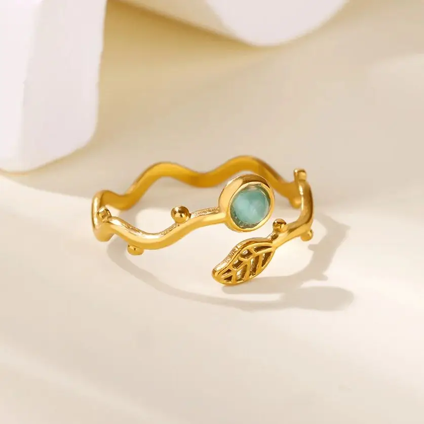 Opal Jewelry Rings Stainless Steel For Women Wedding Gift