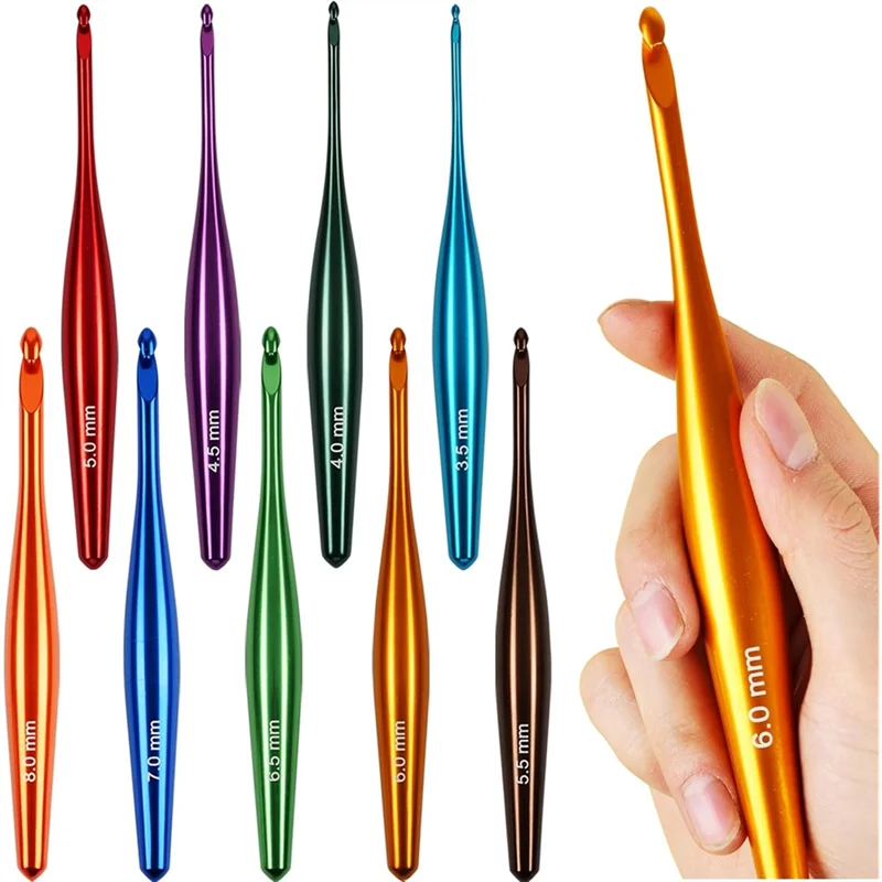 Ergonomic Aluminum Crochet Hook Set 6