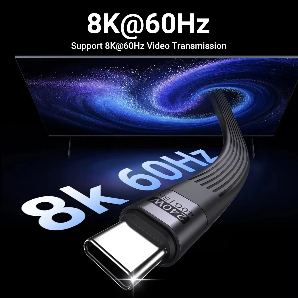 NNBILI 키체인 240W 40Gbps USB 4 숏 타입 C to 타입 C 케이블 고속 충전 타입 C 데이터 전송 8K 데이터 충전 연장 케이블