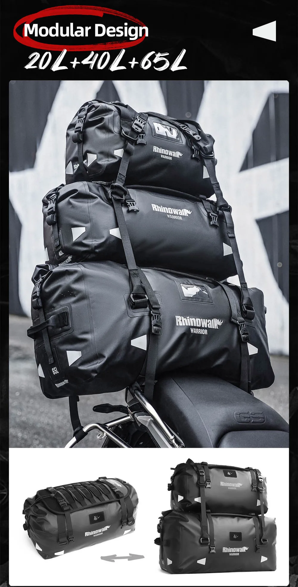 motorcycle packing example