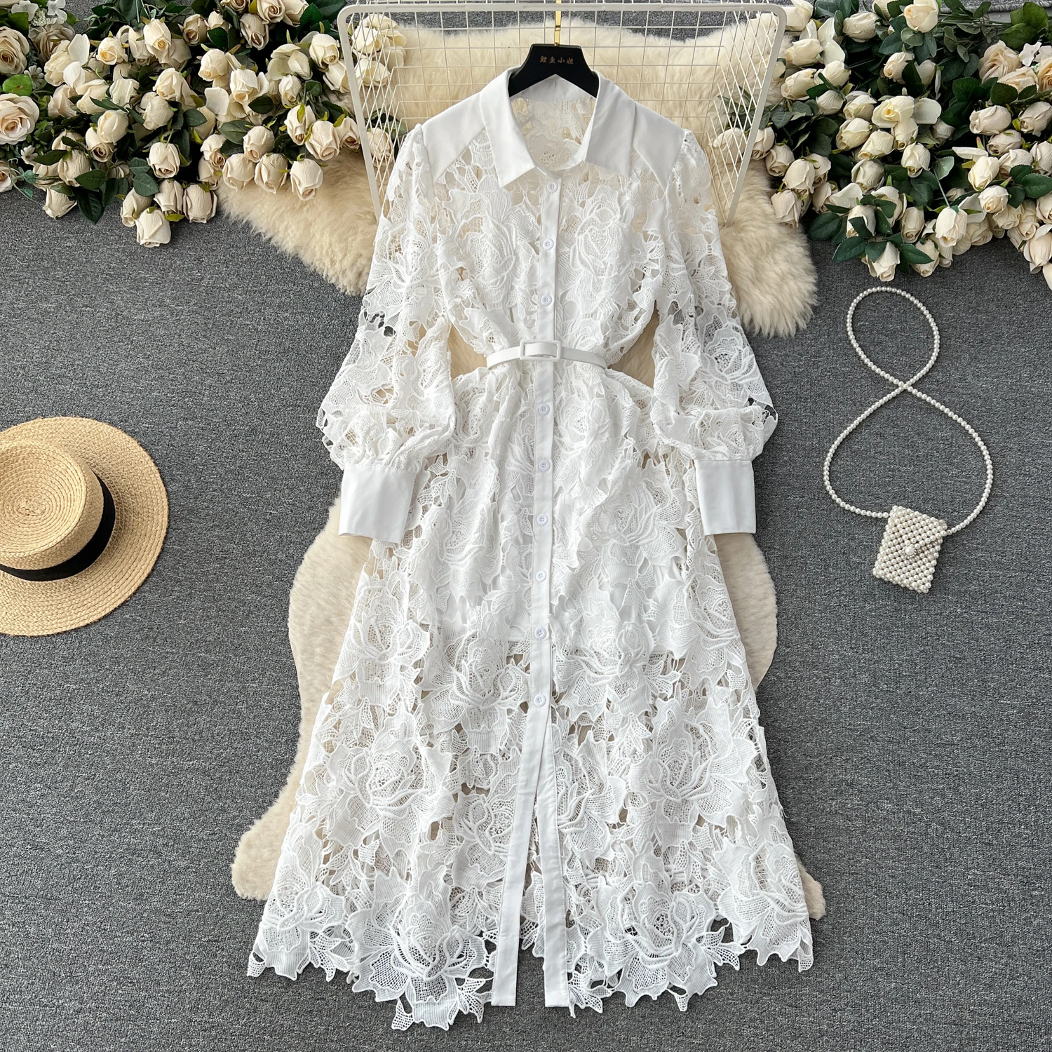 スーツ・フォーマル・ドレス Ameri VINTAGE  VINTAGE LIKE LACE DRESS Ameri（アメリ）の「VINTAGE LIKE LACE DRESS（ワンピース