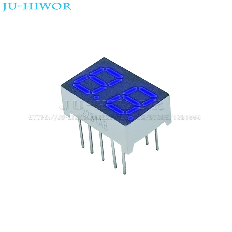 

10pcs 0.28 Inch 10Pins 2281AB 2281BB 2 Digits Bits 7 Segment Blue LED Digital Display Digitron Common Anode Cathode C-C C-A