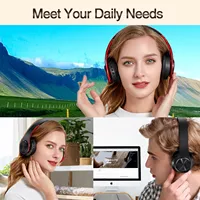 CATASSU Earphone Bluetooth Headphones Over Ear Stereo Wireless Headset Soft Leather Earmuffs Built-in Mic for PC/Cell Phones/TV - Image 5