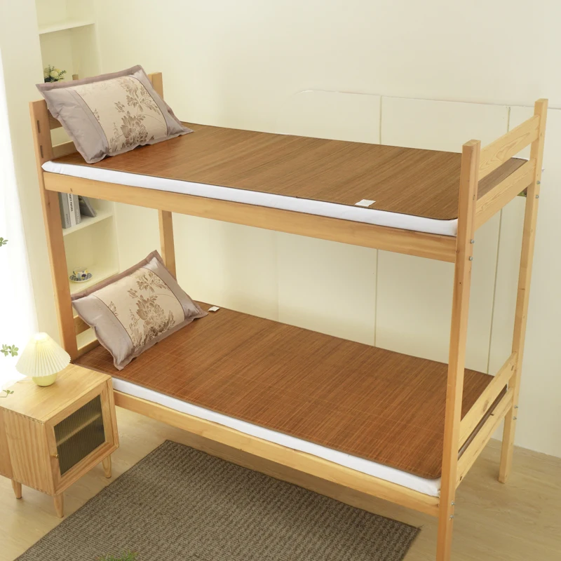 학생 기숙사 침대용 천연 대나무 실크 쿨링 매트, 상단 레벨 싱글 접이식 잔디 매트, 하단 레벨 순색