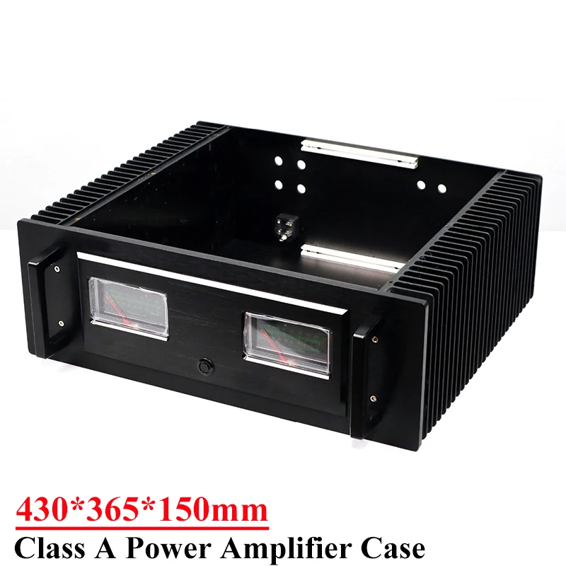 

430*365* 150mm All Aluminum Power Amplifier Enclosure Case Vu Meter Class A Class AB Amplifier Chassis Diy Audio Amp Accessories