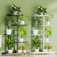 Plant Shelves Iron Potted Flower Plant Stand Rack Multiple Flower Pot Holder Shelf Indoor Outdoor Planter Display Organizer 1