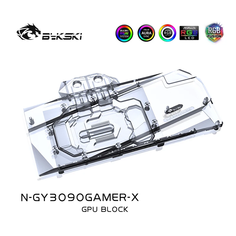 Bykski Water Block Uso Per Galax Geforce Rtx 3080 / 3090 Gamer Oc Gpu Card / Full Cover Radiatore In Rame/Luce Rgb