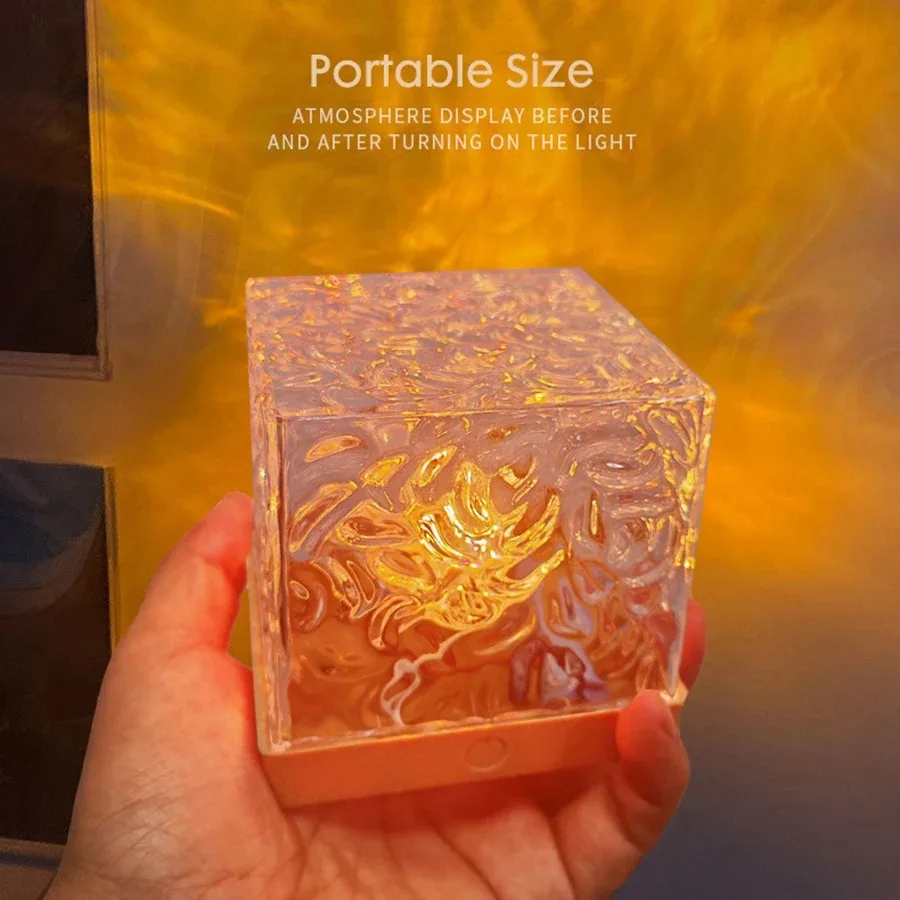 3/16 Colors Dynamic Rotating Water Ripple Projector Night Light Flame Crystal Lamp for Living Room Study Bedroom Rotating Light S3b0019fafc8542f4a6ecbd58757c241cD