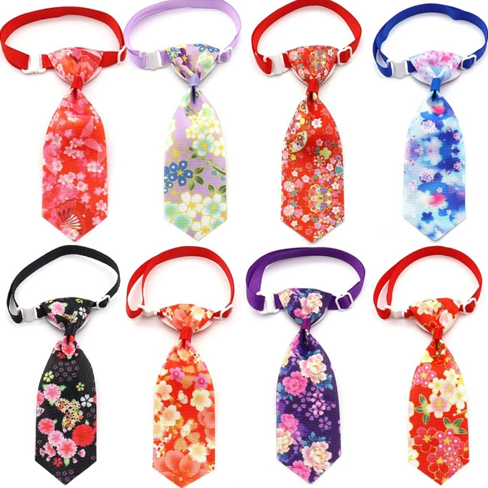 

1pcs Dog Japanese Style Neckties Printing Kimono Dress up Pet Dog Cat Bowties Tie Kitty Puppy Bow Tie Pet Gromoong Accessories