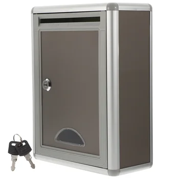 Metal letter box metal drop box stainless steel mailbox wall mount locking mailbox office business parcel