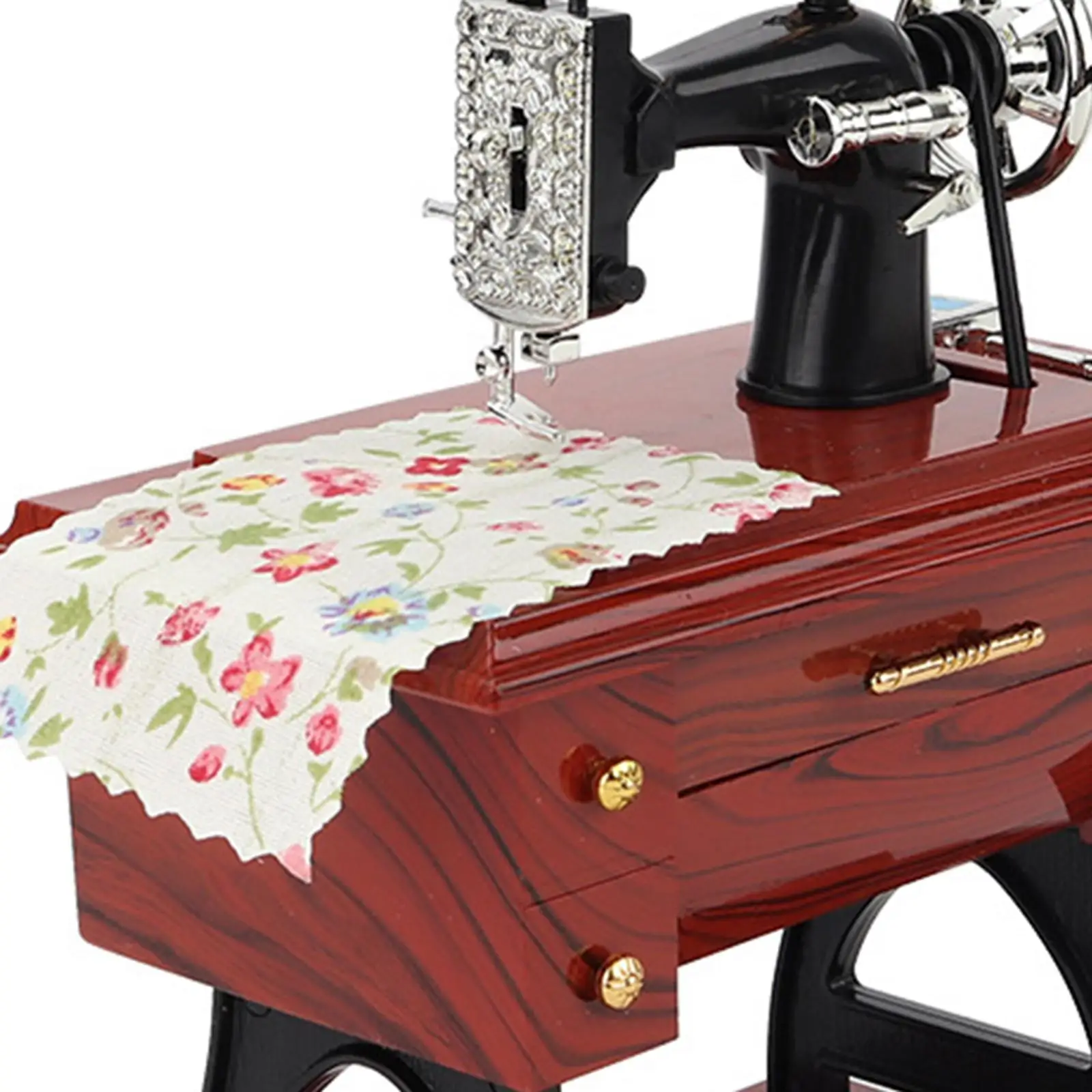 Sewing Machine Mini Music Box Clockwork Music Box for Office Birthday Home