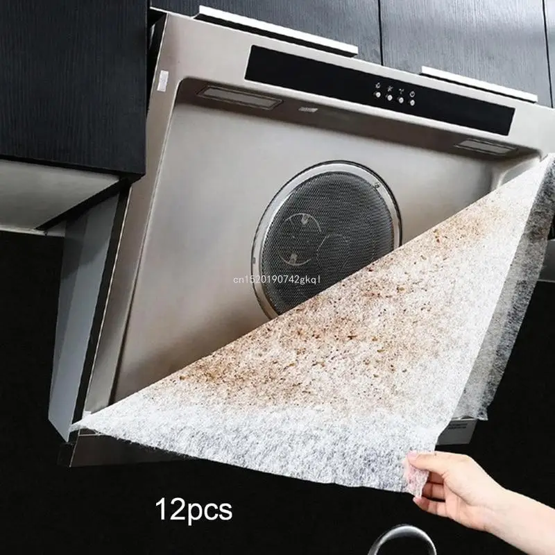Absorbent Disposables Filter Sheets Durable & Portable Kitchen Filter Paper 12 Pack Suitable for Extractor Hoods Durable