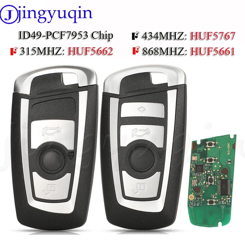 

jingyuqin HUF5662 HUF5767 HUF5661 Remote Key 315/434/868MHz ID49 PCF7953 For BMW F 3 5 7 Series X5 X6 F20 F22 F30 CAS4 CAS4+ FEM