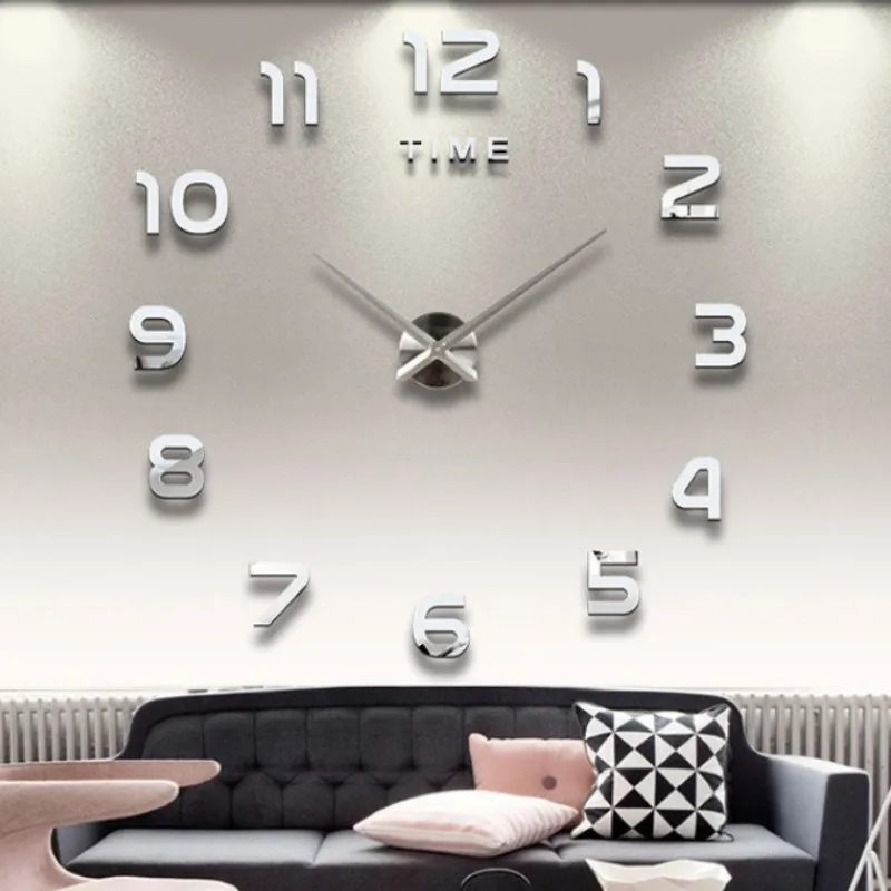 Large Modern 3D DIY Wall Clock for Home Decor