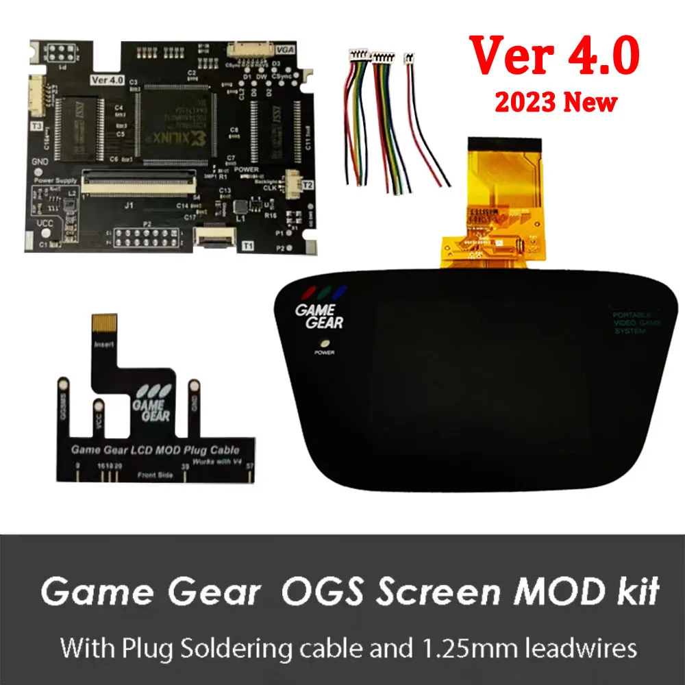 Nuovi Kit Mod Schermo Gg V4 Ogs Con Cavo Di Saldatura Plus Per Kit Di Retroilluminazione Schermo Lcd Pre Laminato Gg Sega Game Gear V4 Ips