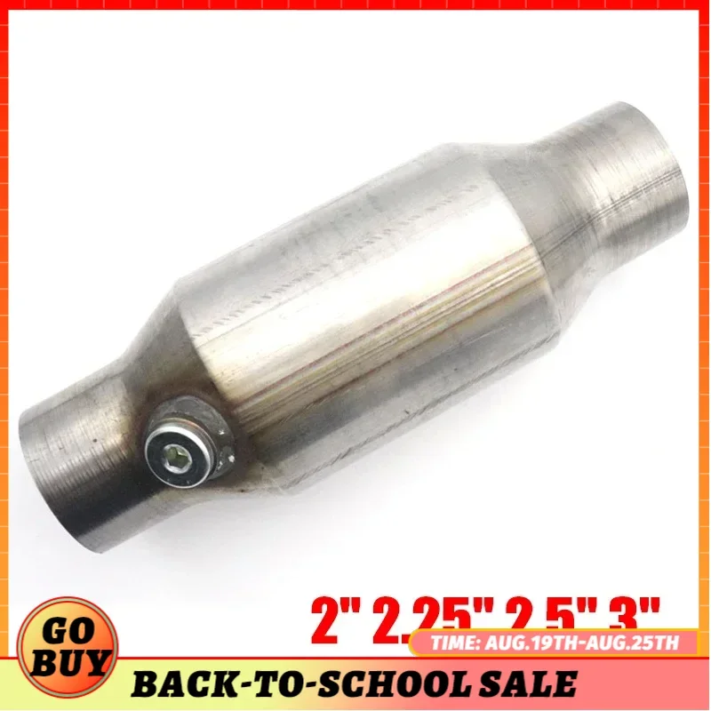 Universal Car Catalytic Converter 2" 2.25" 2.5" 3" 400 Cells High Flow Muffler Catalyst Converter Euro1 Round Stainless Steel