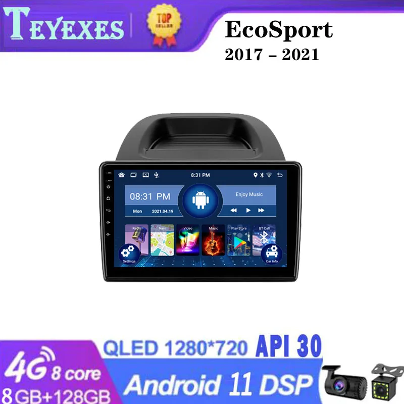 

TEYEXES Carradio For Ford EcoSport Eco Sport 2017 - 2021 Car Radio Stereo Multimedia Video Player Navigation GPS Android 11 2din