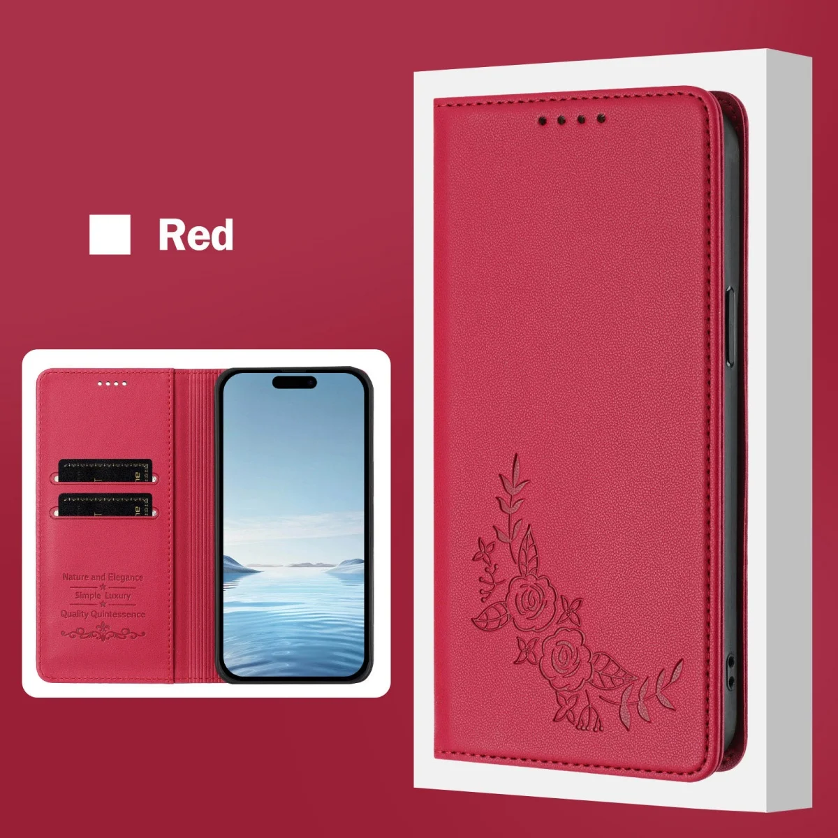 Premium Magnetic Leather Wallet Flip Phone Case