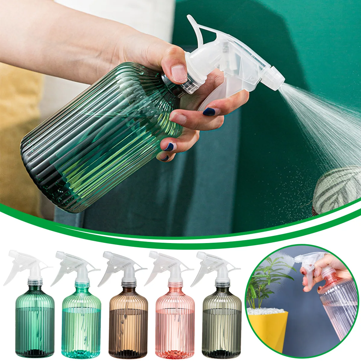 

50Pcs Spray Bottles Clear Trigger Handle Herb Sprayer Cleaning Product for Hair Salons Garden Indoor Watering Pot Home Supplies