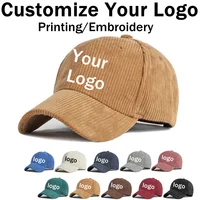 Custom Logo Winter Corduroy Baseball Cap For Women Men Vintage Solid Adjustable Snapback Hat Unisex Spring Autumn Bone Cap Gorro