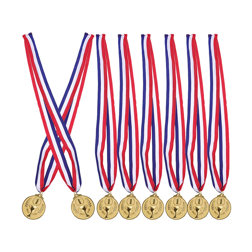 8 Pcs Mini Trophy Gold Medals Sports Awards Commemorative Medals Basketball Award Soccer Awards Team Sports For