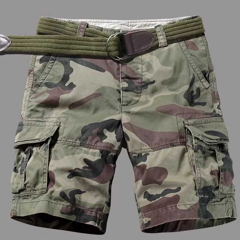 Military Camo Cargo Shorts Men Summer Beach Shorts Outdoor Sports