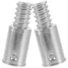 2 Pcs Handle Tips For Poles Adapter Mop Heads Push Broom Telescopic Stainless Steel Threaded End Extension Pala 2