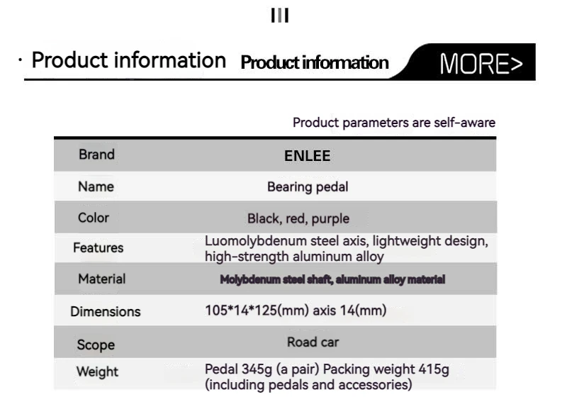 ENLEE Ultralight Bicycle Pedal All CNC MTB DH XC Mountain Bike Pedal L7U Material+DU Bearing Aluminum Pedals Bike Accessories