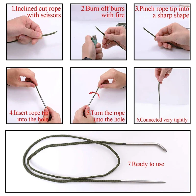 Paracord Needle Set Paracord Knitting Tool Set Aluminium Parachute Cord Needles Bracelets DIY Weave Umbrella Rope