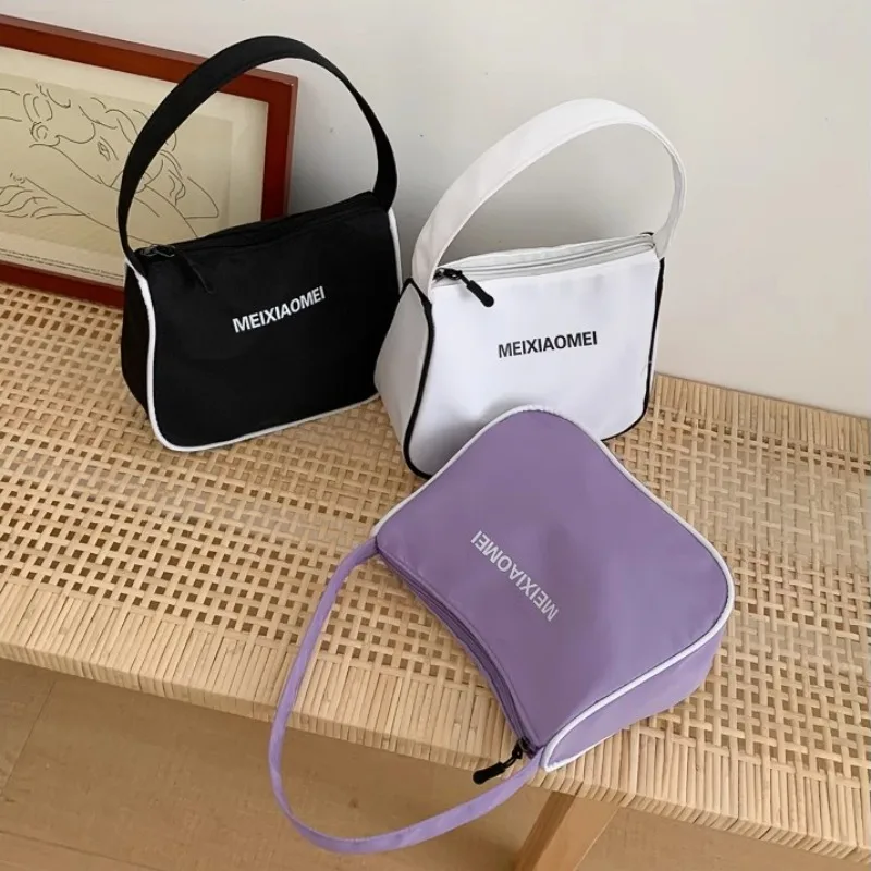 

Xiuya Fashion Womens Shoulder Bag Nylon Korean Fashion Letter Harajuku Summer Handbag Casual All-match Daily Female Armpit Bag