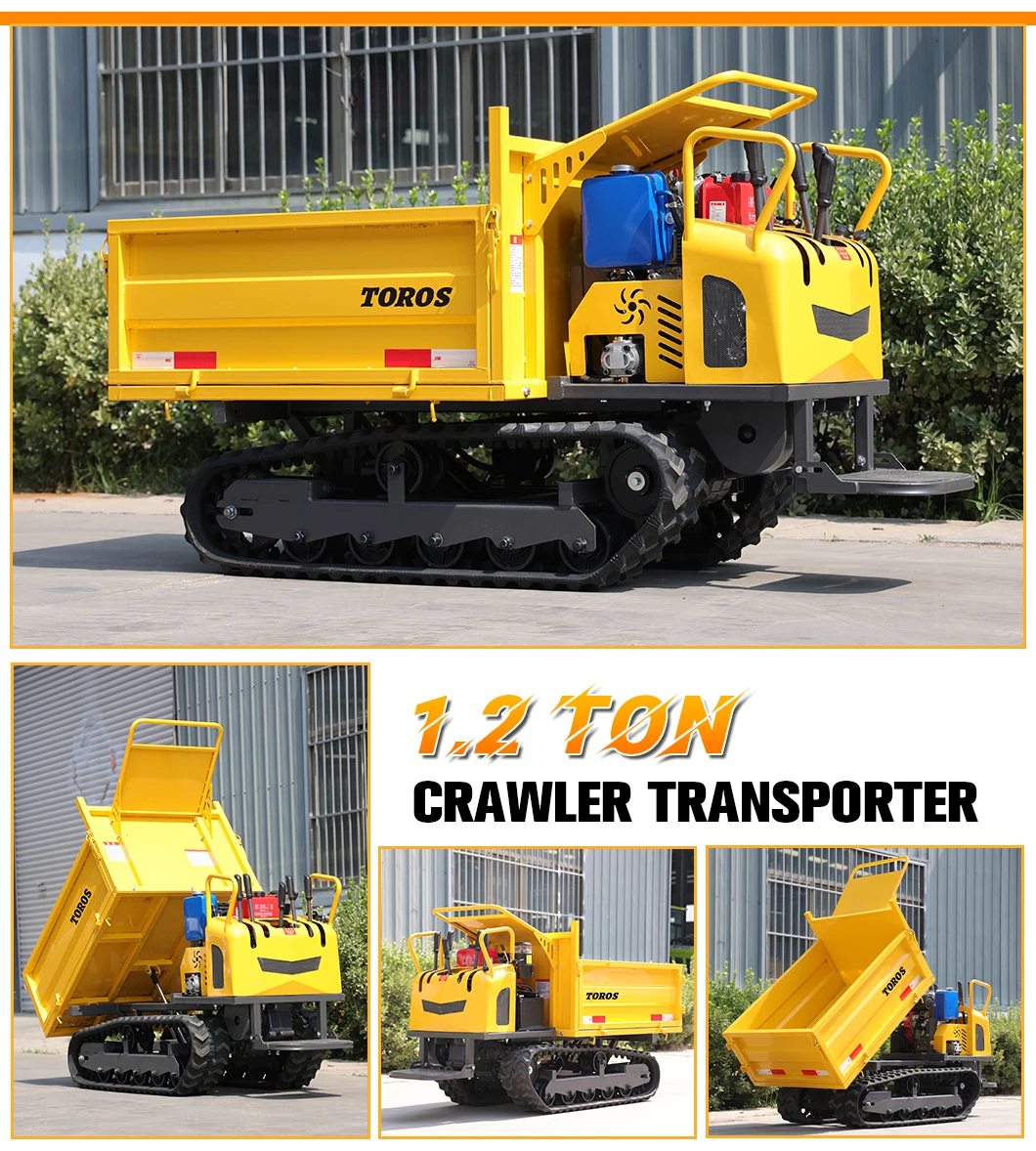 TOROS OEM ODM Personalisierter Raupentransporter Mini-Dumper Anpassbarer Hydraulischer Kipper für Kleinbetriebe – Detail 6