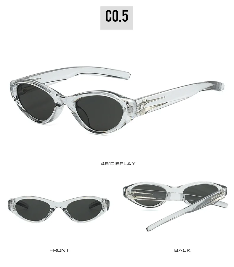 Trendige schwarze Cat-Eye-Sonnenbrille im Retro-Stil (Silber-Stern-Detail) – Luxuriöse INS-Vibe, perfekt für atemberaubende Street-Snaps – Detail 11