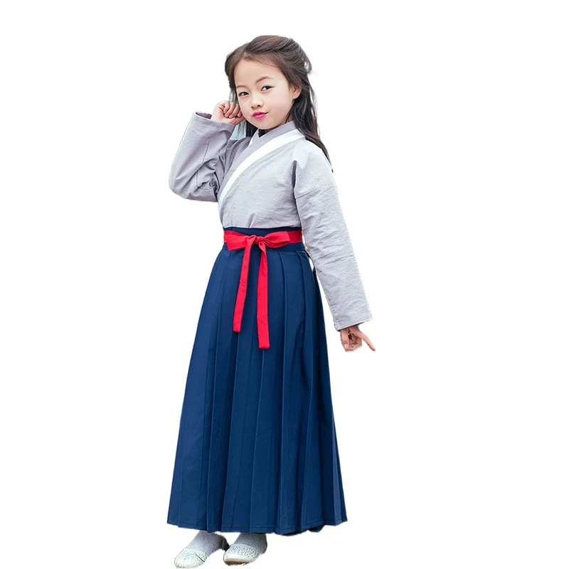 

Chinese Folk Dance Children Hanfu Vintage Dress Tang Dynasty Ancient Chinese Costume Girls Stage Dress Costume