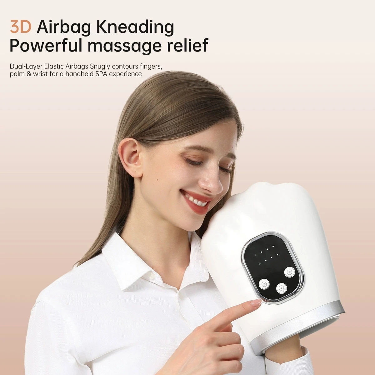 Cordless Hand Massager with Heated Compression for Relaxation