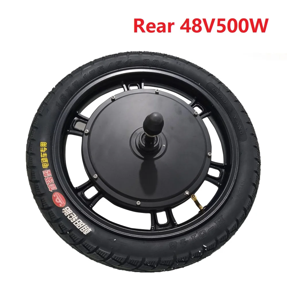 電動自転車ハブモーター変換キット,16インチ,48V, 60V, 500W, 800W