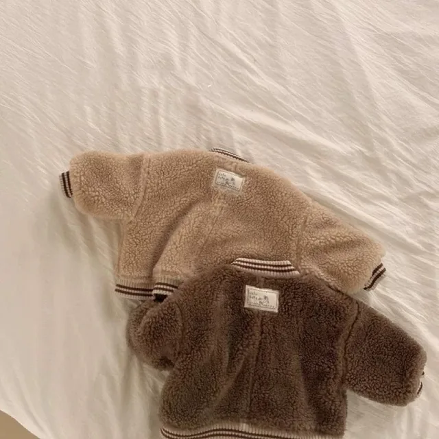 아기 따뜻한 양털 긴팔 코트, 코튼 패딩 재킷, 겨울 신상, 실제 사이즈, O자형 넥, 레터링 패턴, 피부 자극 없는 코튼 소재