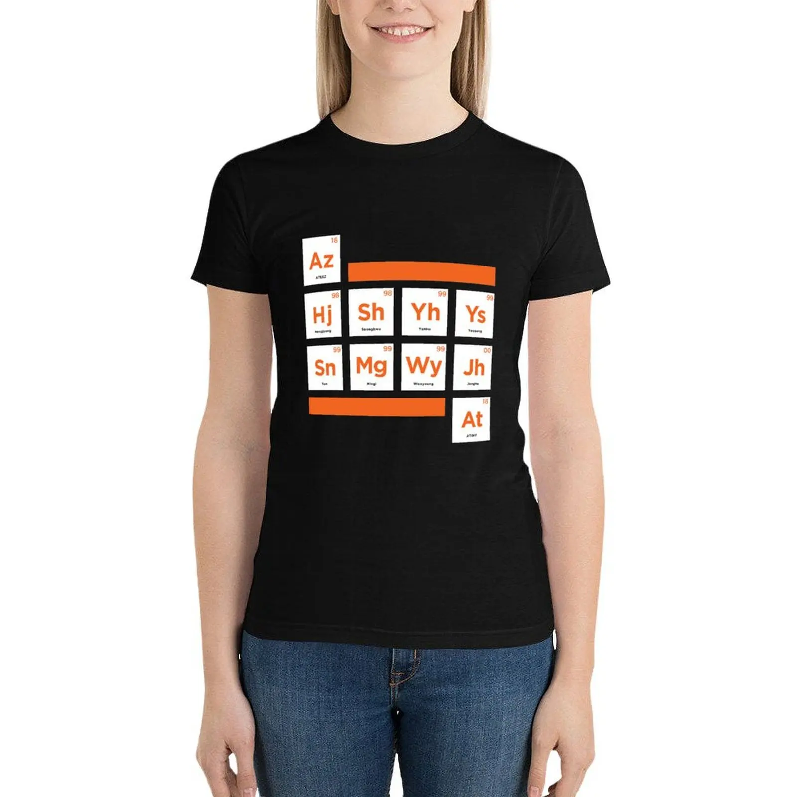 ATEEZ - Periodic Table T-Shirt hippie clothes aesthetic clothes Short sleeve tee lady clothes T-shirt Women