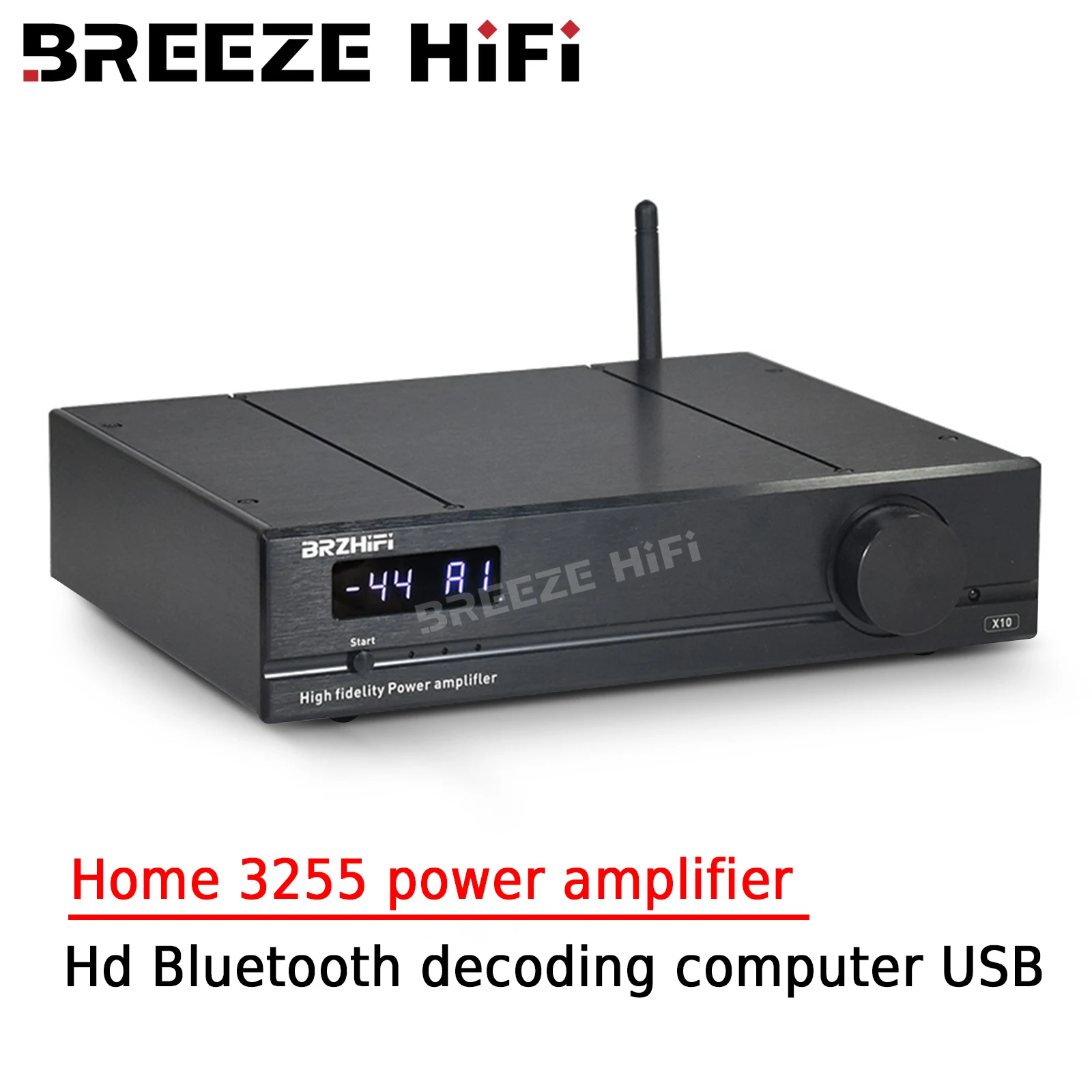 

BREEZE HIFI Home 3255 Power Amplifier 300W High Power Heavy Bass Fever Audio HD Bluetooth Decoding Computer USB