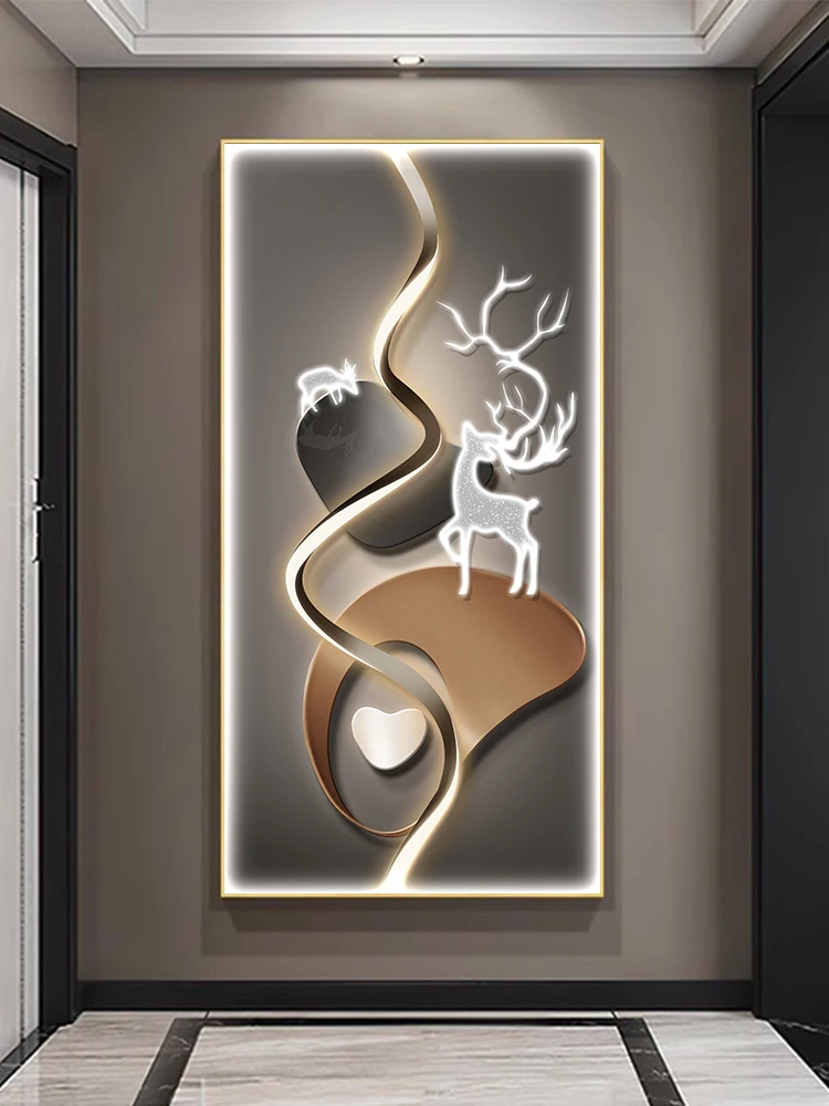 

Abstract stone to run the entrance decorative paintings, Fulu corridor hanging paintings, high-end sense of luxury,